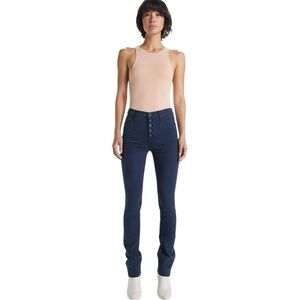 Mother | the pixie dazzler sneak, play date, indigo straight jeans button fly 25